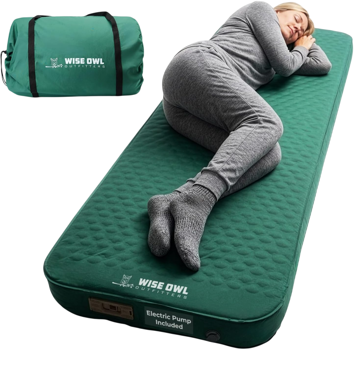 Wise Owl Outfitters Self Inflating Sleeping Pad with Electric Pump